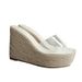 Women's Summer Platform Sandals - Breathable Jute Rope Wedge Heel Slippers With Transparent Design, Casual & Comfortable For Outdoor Wear_vogvips.com