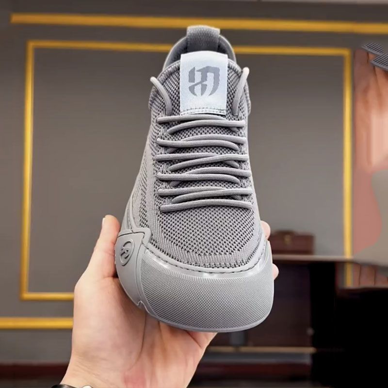 Breathable Men's Casual Sneakers With Knit Mesh Upper, Anti-Odor & Thick Sole For Height Boost – Lightweight & Stylish Dad Shoes_vogvips.com