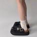 Women's Shoes New Denim Closed Toe Slip On Mules, Sizes 35 44, Summer Wear, Thick Sole, Height Increasing Shoes_vogvips.com