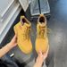 Kick-Resistant Yellow For Women 2025 Summer New Martin Classic British Style Thick-Soled Genuine Leather Short Boots_vogvips.com