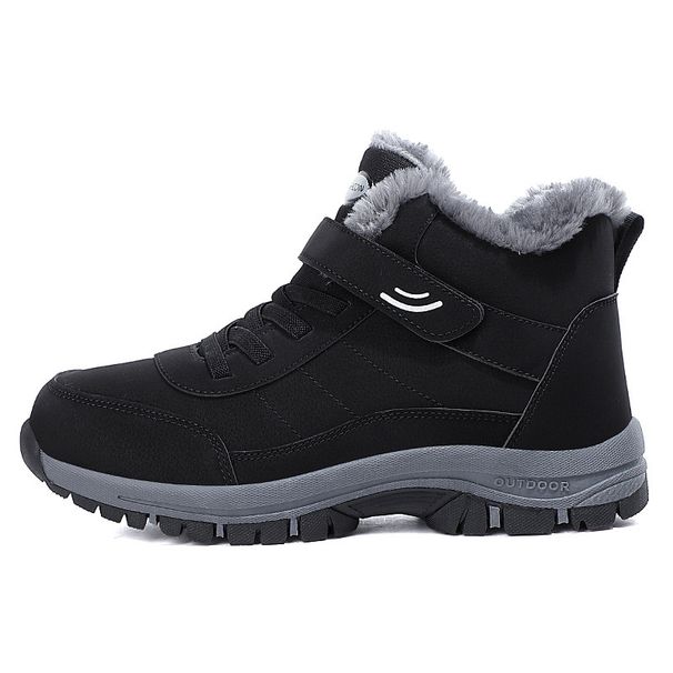 Warm Fleece Lined High-top Hiking Boots Waterproof Snow Shoes_vogvips.com