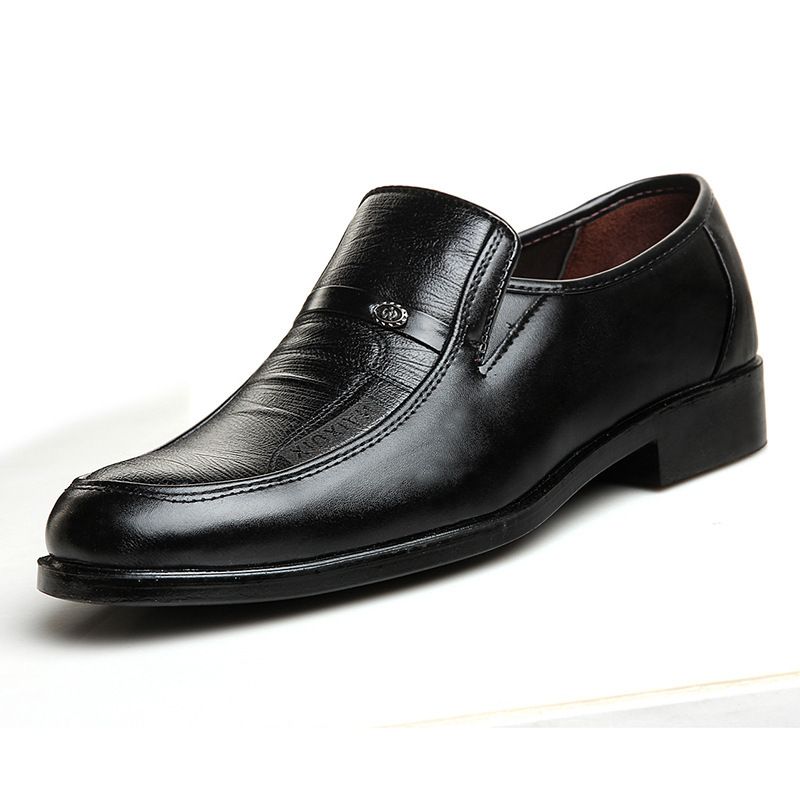 Men's Shoes Spring new men's business formal leather shoes large size work office men's round toe leather shoes stall shoes_vogvips.com