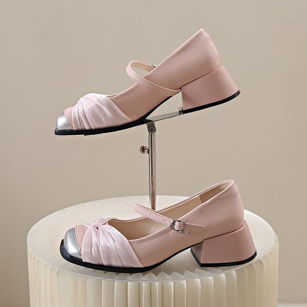 Fairy Style Single Shoes Female Super Fire Versatile Temperament Thick Heel With Skirt One Word With Single Shoes_vogvips.com