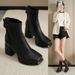 2026 Autumn Winter New French Retro High Elegant Short Fashion Chunky Heel Back Zipper Square Toe Women's Boots Trendy_vogvips.com