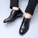 Euro Step 【】Business Formal Genuine Leather Casual Breathable Men's Brogue British Korean Style Groom Wedding Shoes_vogvips.com