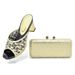 The party with high heels hot diamond pattern round head wearing sandals with a pie bag bag shoes bag set_vogvips.com