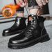 European Warm Series Fleece-Lined Martin 2025 Autumn Winter New Leather Warm Thick Fashion British Youth Trend Motorcycle Boots For Men_vogvips.com