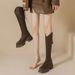 V Mouth Long For Women 2025 Autumn New Brown Petite Height Increasing Thick Sole High Tube Over-the-Knee Riding Boots_vogvips.com