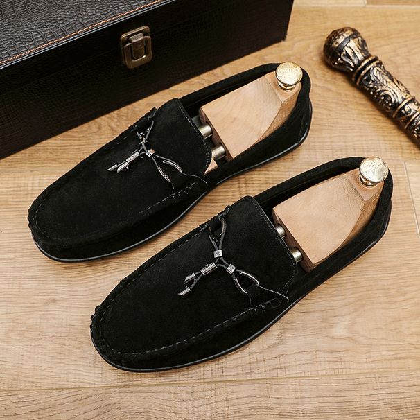 SHLIANG New Men's Driving Shoes New Frosted Suede Slip-On Loafers Casual Leather Shoes Comfortable Breathable Rubber Sole S X0021_vogvips.com