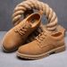 Cross-Border Autumn Winter Leather Men Versatile Korean Style Casual Trendy British Work Cowhide Big Toe Suede Men's_vogvips.com