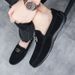 SHLIANG Men's Driving Shoes New Frosted Suede Slip-On Loafers Casual Leather Shoes Comfortable Breathable Rubber Sole S X0020_vogvips.com