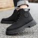 Men's British Style Chunky Sole Martin Boots - Anti-Slip Retro Work Boots, Trendy Hiking Boots With Mid-Calf Height_vogvips.com