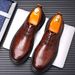 Men's Classic Derby Shoes - Formal & Business Casual Leather Oxfords With Rubber Sole, Comfortable & Durable For Office, Wedding, And Daily Wear_vogvips.com