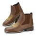 Men's Slip-On Chelsea Boots With Exotic Embossed Patterns - Breathable PU Leather Ankle Boots For Casual & Smart Wear_vogvips.com