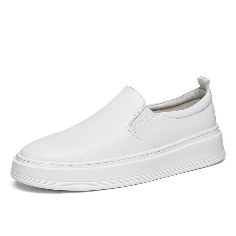 Large Size Men's Leather Shoes Genuine Leather Platform Casual Height Increase Men's Shoes Style Loafers Non-slip_vogvips.com