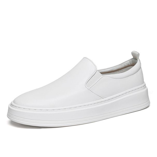 Large Size Men's Leather Shoes Genuine Leather Platform Casual Height Increase Men's Shoes Style Loafers Non-slip_vogvips.com