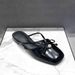 Women’s Shoes Fashion Half Slippers Women New Bow Pearl Mule Slippers Closed Toe Flat Sandals_vogvips.com