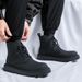 Martin Boots Men's Heightening Retro Boots Commuting High-top Leather Shoes Thick-soled Medium-help Tooling Boots_vogvips.com
