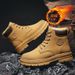 Winter Fleece-Lined Martin Boots For Men, High-Top Work Shoes, Trendy Versatile Thick-Soled And Insulated Cotton Shoes_vogvips.com