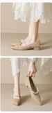 French Pointed Single Shoes Women's Pearl Light Mouth High Heels Suede Thick Heel Mary Jane Shoes_vogvips.com