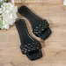 Women's Plus Size 36 43 Minimalist Vacation Style Single Band Slip On Comfortable Square Toe Flat Sandals_vogvips.com