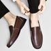 Large Size 46 Loafers For Men, British Style Casual White Shoes, Business Formal Slip-On Hollow Breathable Leather Shoes_vogvips.com