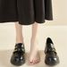 Platform Loafers Women's Leather French Single Shoes One-pedal Women's Shoes Small Leather Shoes_vogvips.com