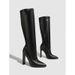 Elegant Pointed-Toe Knee-High Boots For Women – Chic Stiletto Heel Riding Boots With Side Zipper, Slim Fit Design For Stylish Outfits (Black/Brown)_vogvips.com