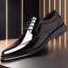 Euro Step Spring New Brogue Carved Patent Shiny British Style Large Size Leather Photo Studio Performance Groom Shoes_vogvips.com