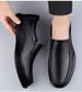 Driving Casual Men's Shoes Grandpa Dad Leather Shoes Beanie Shoes Soft-soled Loafers_vogvips.com