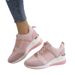 Large Size Leisure Thick Soles Sloping Heels, Casual With Straps And Mesh For Women's Sports Shoes_vogvips.com