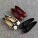 Soft Leather Shallow Mouth Single Shoes Soft Sole Flat Bottom Square Head Bow Red Women's Shoes Evening Grandma Shoes_vogvips.com