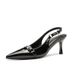 Women's High-heeled Shoes 2025 Summer New Punk Style Patent Leather Stiletto Heel Textured Fashionable Elegant Backless_vogvips.com