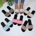 plus Size Flat Slippers for Women Casual round Toe Single Strap Slip-On Home Comfortable Sandals in Various Colors_vogvips.com