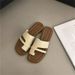 2025 Summer Toe For Women Simple One-Strap Slippers Slip-On Roman Sandals Breathable Lightweight_vogvips.com