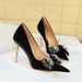 1829-H3 Style Banquet Light Luxury Heels, Satin Shallow Mouthed Pointed Diamond Bow High Heeled Women's Singles Shoes_vogvips.com