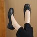French-style New Shallow Single Women, Low Chunky Heel Loafers, Soft Sole, Comfortable And Versatile Small Leather Shoes_vogvips.com