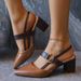 Sandals For Women Summer 2025 New Export Pointed Toe One-Strap Roman Shoes Shallow Mouth Chunky Heel High Heels_vogvips.com