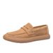 Euro Step 2025 New Soft Sole Men's Slip-On Lazy Genuine Loafers British Style Casual Leather Shoes_vogvips.com