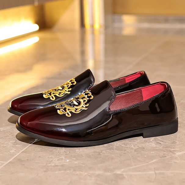 Embroidered Loafers Slip-On Business Leather Men's Casual Breathable Odor-Free Shoes_vogvips.com