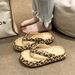 Crestar Summer Women's Flip Flops Fashion Leopard Print Outdoor Thick Sole Sandals Slip On Beach Slippers Leisure House Slides_vogvips.com