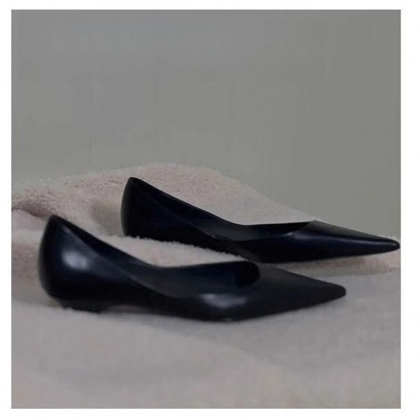 MTX Black Women's New Pointed High Heels French Style Flat Shoes Shallow Mouth Elegant Fashion Commuter Flats_vogvips.com