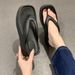 Women's Flip-Flops Indoor And Outdoor 6cm Thick Sole EVA Comfortable Fashionable Outdoor Beach Korean Style Toe Post Slippers_vogvips.com