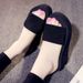 2025 Women's New Mid-Heel Solid Color One-Strap TPR Non-Slip Sole Wear-Resistant Slippers Hand-Woven Sandals_vogvips.com