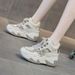 Leather Belt Drill Hollow Dad Shoes Women's Lightweight Inner Height Increase Casual Sports Shoes Platform Sandals_vogvips.com