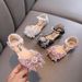 Girl Lady Butterfly Buckle Girl Baby Student Single Shoe Leather Shoes Dance Sandals_vogvips.com