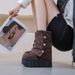 Martin Increasing Inner Height For Women Autumn Winter New Thick Sole Short Tube Snap Button Solid Color Design P_vogvips.com