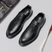 Trendy Business Formal Men's Autumn Winter Plush Cotton Leather Youth Korean Style British Black Wedding Shoes_vogvips.com