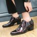 Cross-border Fashion Glossy High-heeled For Men, Wedding Party Ball Lace-up Leather Shoes, Business Casual Cuban Shoes_vogvips.com