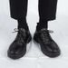 Euro Step Men's Leather Brogue British Style Suit Thick Sole Height Increasing Black Youth Business Formal Wedding Groom Shoes_vogvips.com